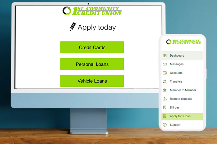 computer and smart phone showing an online loan application screen