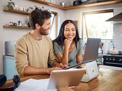 Young Couple with laptop