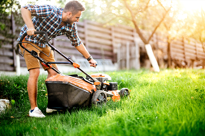 man starting a lawnmower from 1st-Time Homebuyer Program 