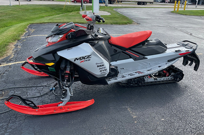 2022 Ski Doo snowmobile in a parking lot
