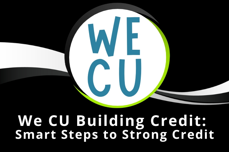 black background with We CU logo and name of Credit seminar