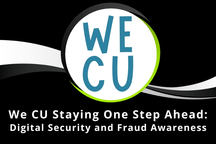 black background with We CU logo and name of Fraud seminar