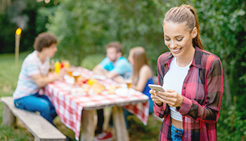 Young woman with mobile phone