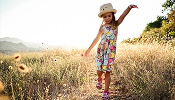 Young girl walking