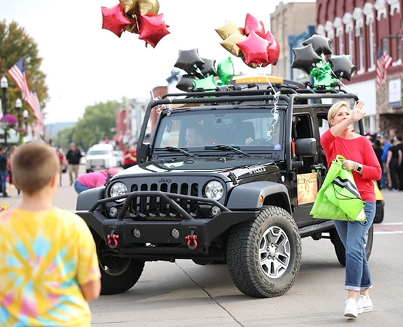 Sandy Anderson in the Sparta Homecoming Parade